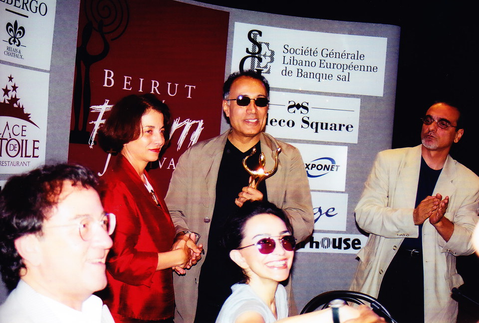Kiarostami honored by BIFF, given the Aleph by Director of BIFF, Colette Naufal