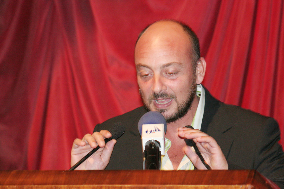 Emanuele Crealese giving a word on closing night