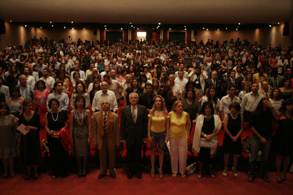 National Anthem before the ceremony begins