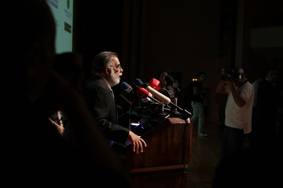 Coppola giving a word