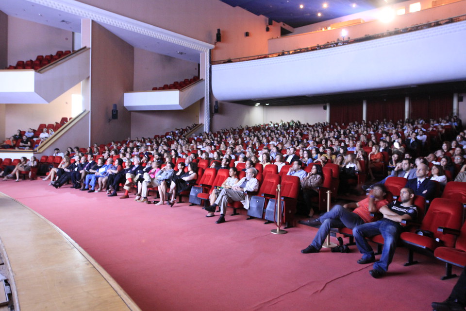 View of the theater before the screening