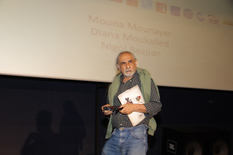 Member of the Jury Nigol Bezgian taking to the stage