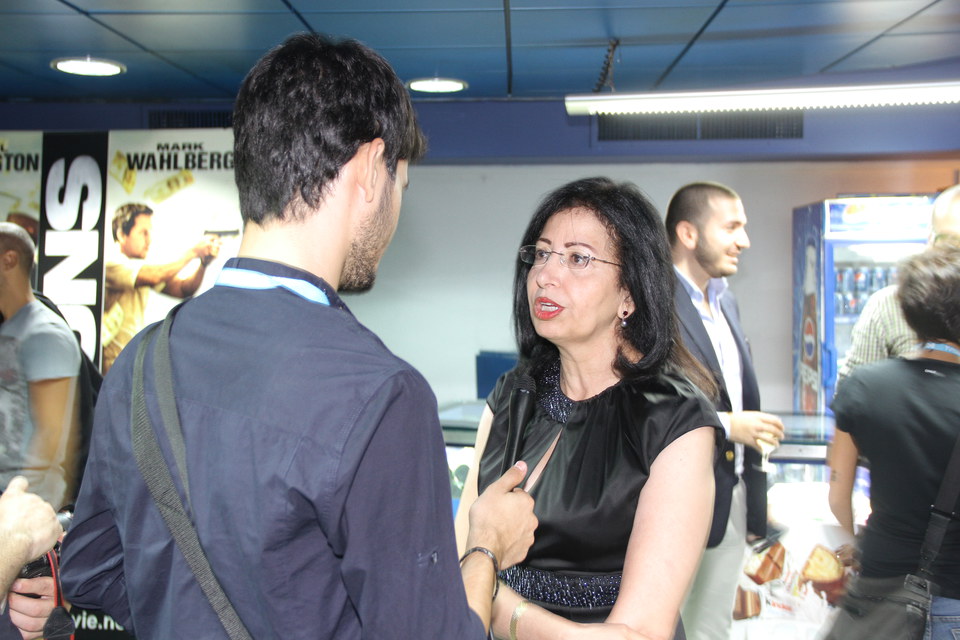 Mme. Nada Sardouk, Director General Ministry of Tourism, being interviewed on opening night