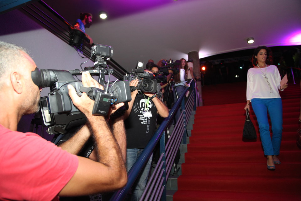 General view of press and red carpet before evening commences