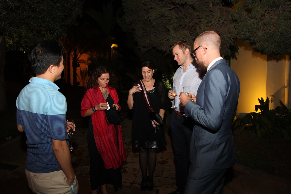 Opening dinner, Hong Khau-director of Lilting, Joelle Touma-member of jury, Alesia Weston-member of Jury, Mike Goodridge-member of jury, producer of Lilting, Guy Lodge-Variety