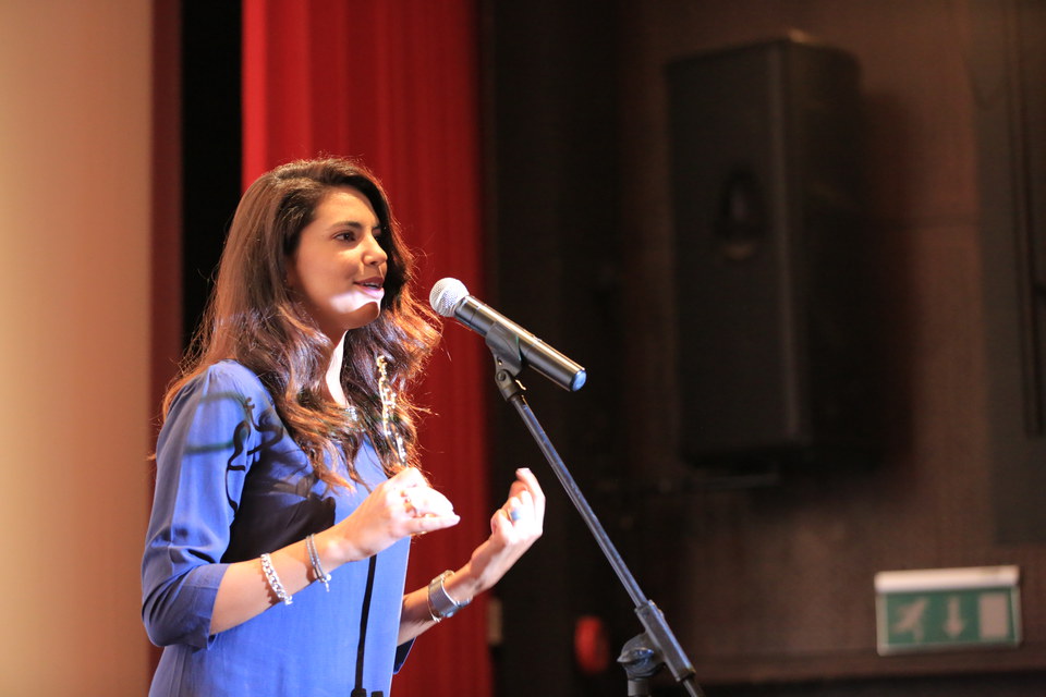 Christelle Youness giving a word