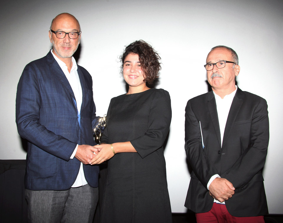 Ghina Abboud taking her prize for Best Documentary “Robert”