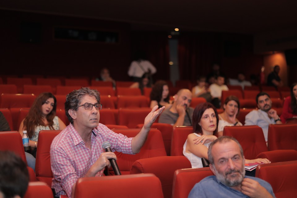 Audience asking questions