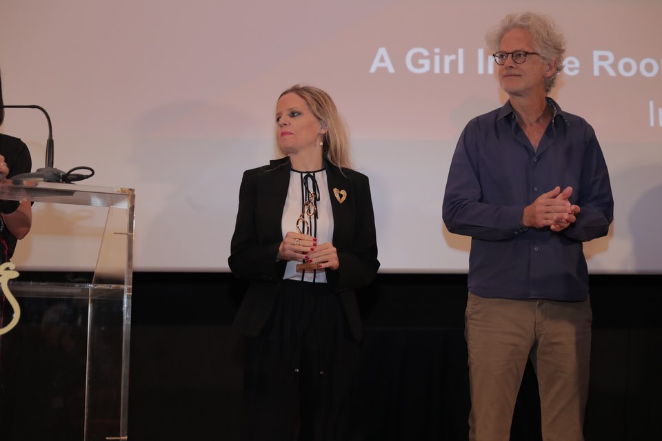 SGBL representative Joanna Baloglou, with Jury Co-President Santiago Amigorena